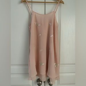 Maureen’s Secret Peach Embroidered Slip O/S